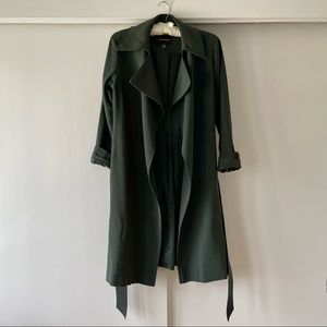 Club Monaco Forest Green Wrap Trench Coat